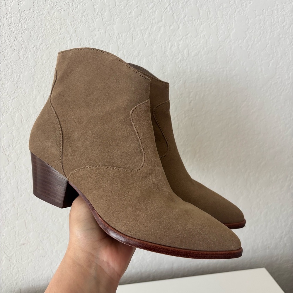 Ash Taupe Suede Ankle Booties Size 38/8